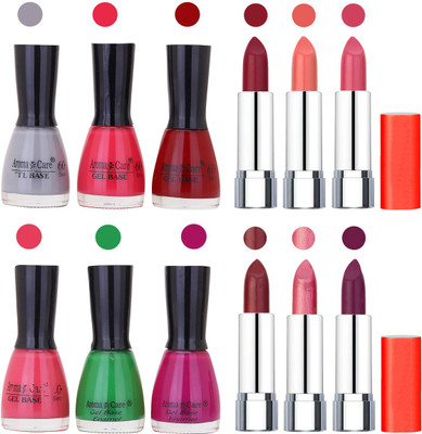 

Aroma Care Wholesale Rate Combo of Nail Polish and Rythm Lipstick 713(Set of 12)