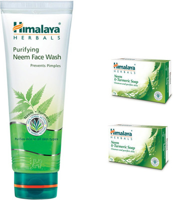 

Himalaya Neem & Turmeric Soap, Purifying Neem Face Wash, Neem & Turmeric Soap(Set of 2)
