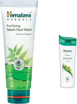

Himalaya Purifying Neem Face Wash, Gentle Daily Care Protein Shampoo(Set of 2)