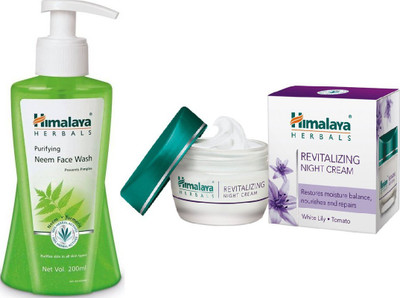

Himalaya Purifying Neem Face Wash, Revitalizing Night Cream(Set of 2)