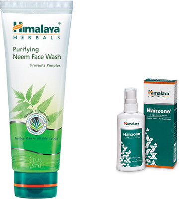 

Himalaya Purifying Neem Face Wash, Hairzone Solution(Set of 2)