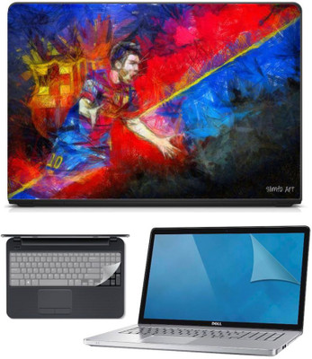 

FineArts 3in1 Combo of Premium Quality, HD, UV Printed, Laminated, Protected, Bubble Free, Scratchproof, Washable, Easy to Install Laptop Skin/Sticker/Vinyl/Cover for 15.6 inches on 3M Vinyl with Screen Guard and Key Protector (Messie Art 3in1) Combo Set