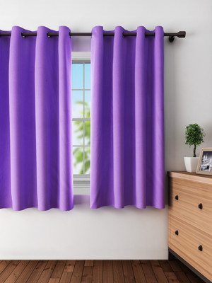 

ExpressionsHome 152 cm (5 ft) Polyester Window Curtain (Pack Of 2)(Solid, Purple)