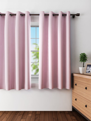 

ExpressionsHome 152 cm (5 ft) Polyester Window Curtain (Pack Of 2)(Solid, Pink)