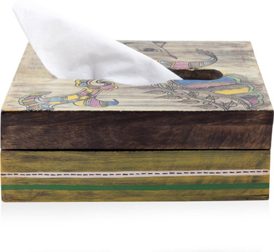 

VarEesha 1 Compartments Engineered Wood Tissue Box(Multicolor)