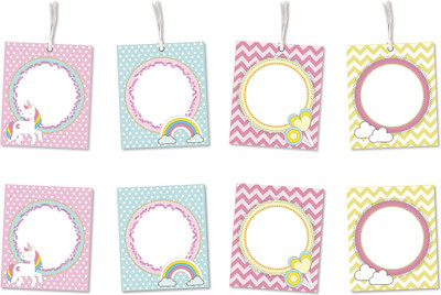 

Little Jamun Set of 8-stickers & 8-gift tags - Unicorn Envelopes(Pack of 16 Multicolor)