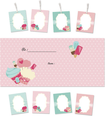 

Little Jamun Set of 10 - envelopes, stickers and gift tags - Cup,cakes and candies Envelopes(Pack of 30 Multicolor)
