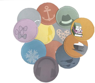 

EVINCE GIFT TAGS INTERESTING CIRCULAR GIFT TAGS WITH REUSE AS COASTER PAPER Gift Wrapper(all colors)