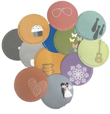 

EVINCE GIFT TAGS INTERESTING CIRCULAR 12 GIFT TAGS WITH REUSE AS A COASTER PAPER Gift Wrapper(Pastel)