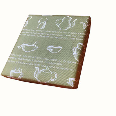 

EVINCE GIFT WRAPPING PAPER TEA AND ITS REFRESHING TEXT PAPER Gift Wrapper(GREEN AND WHITE)