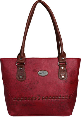 

Fristo Hand-held Bag(Maroon, Brown), Brown;maroon