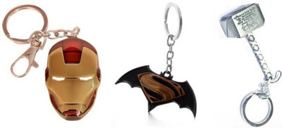 

NeoTask Iron Man Batman v Superman and thor hammer Metal Key Chain
