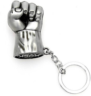 

NeoTask Superhero Incredible HULK FIST Silver Metal Key Chain Key Chain