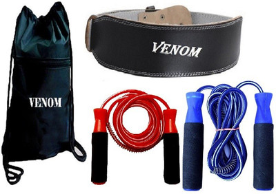 

Venom BACK PACK BAG, LEATHER FITNESS BELT AND BEARING RED AND BLUE COLOR SKIPPING ROPES Gym & Fitness Kit