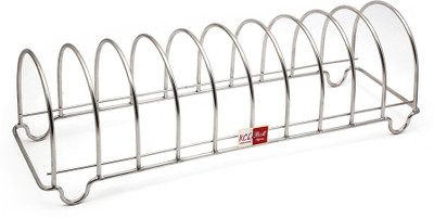 

KCL Semi Round 10 Plates & Thali Stand Stainless Steel Kitchen Rack(Silver)