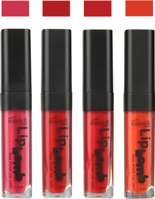 

Bonjour Paris Matte Lipstick(24 ml, Hot Pink-Red-Dark Red-Brick Orange)