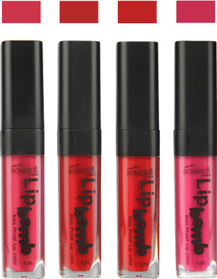 

Bonjour Paris Matte Lipstick(24 ml, Hot Pink-Red-Dark Red-Fuchsia)