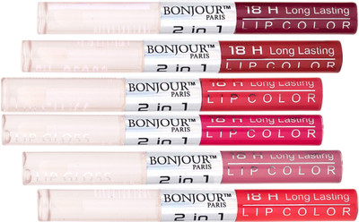 

Bonjour Paris Matte Lipstick(Plum-Maroon-Pink-Rose Pink-Nude-Nude)
