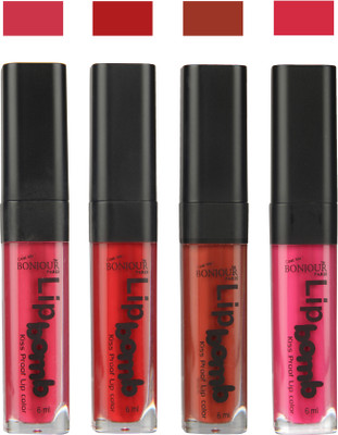 

Bonjour Paris Matte Lipstick(24 ml, Hot Pink-Red-Tan-Fuchsia)