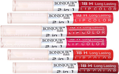 

Bonjour Paris Matte Lipstick(Dark Red-Peach-Pink-Rose Pink-Orange-Maroon)