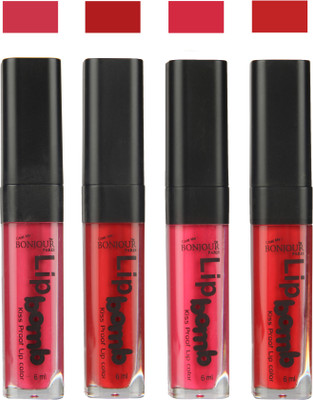 

Bonjour Paris Matte Lipstick(24 ml, Hot Pink-Red-Pink-Dark Red)