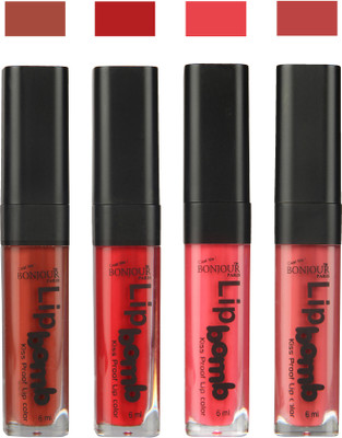

Bonjour Paris Matte Lipstick(Tan-Dark Red-Peach-Wild Blush, 24 ml)