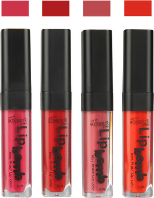 

Bonjour Paris Matte Lipstick(Hot Pink-Red-Nute-Fire Orange, 24 ml)