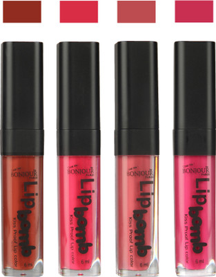 

Bonjour Paris Matte Lipstick(Tan-Pink-Nute-Fuchsia, 24 ml)