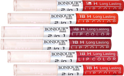 

Bonjour Paris Matte Lipstick(Hot Red-Brick Orange-Plum-Maroon-Mauve-Orange)