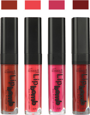

Bonjour Paris Matte Lipstick(Tan-Peach-Fuchsia-Brown, 24 ml)