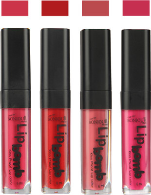 

Bonjour Paris Matte Lipstick(Hot Pink-Red-Nute-Fuchsia, 24 ml)
