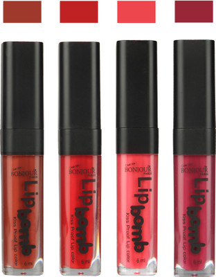 

Bonjour Paris Matte Lipstick(Tan-Dark Red-Peach-Wine)