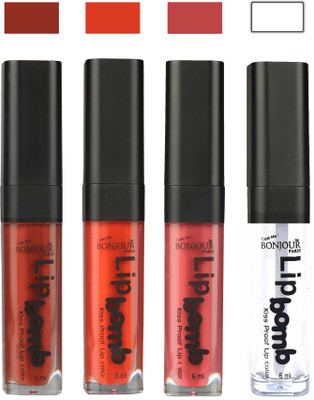 

Bonjour Paris Matte Lipstick(Tan-Brick Orange-Wild Blush-Top Coat, 24 ml)