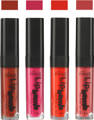 

Bonjour Paris Matte Lipstick(Tan-Fuchsia-Fire Orange-Wild Blush, 24 ml)