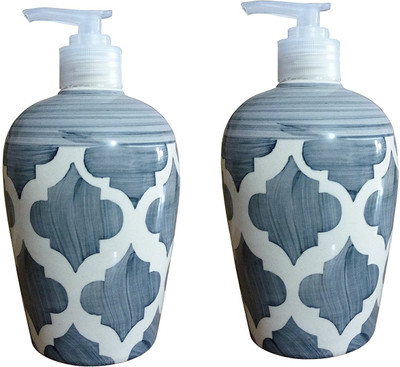 

Sforzi Ceramic soap dispenser set of 2 450 ml Lotion, Shampoo, Soap, Gel Dispenser(Multicolor)
