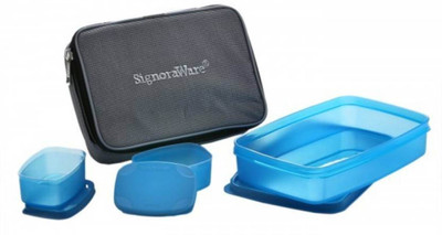

Signoraware Compact Lunch Box With Bag Colours Blue (1050 ml) 3 Containers Lunch Box(1050 ml)