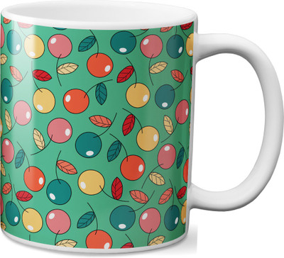 

VOGALLY Fresh Cherry Seamless Ceramic Mug(325 ml), Multicolor