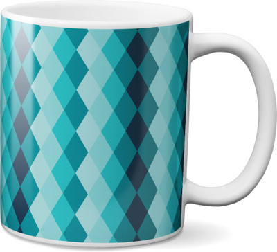 

VOGALLY Blue Tile Ceramic Mug(325 ml), Multicolor