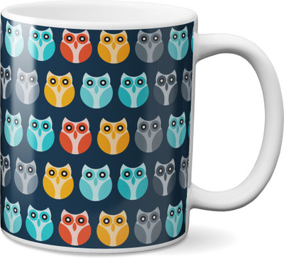 

VOGALLY Cute Owls Ceramic Mug(325 ml), Multicolor