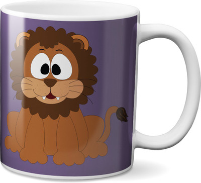 

VOGALLY Cute Loin 01 Ceramic Mug(325 ml), Multicolor
