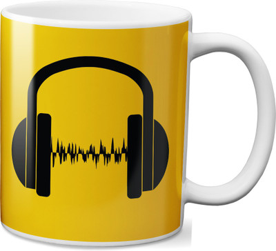 VOGALLY Headphone Beat Ceramic Mug(325 ml), Multicolor