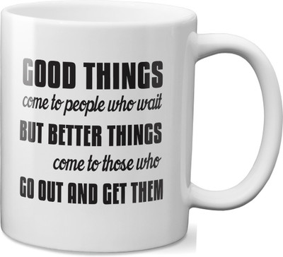 

VOGALLY Good Things Ceramic Mug(325 ml), Multicolor