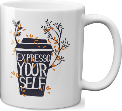 

VOGALLY Expresso Your Self Ceramic Mug(325 ml), Multicolor