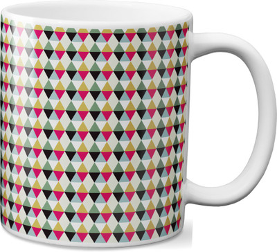 

VOGALLY Geometric Triangles Diamonds Ceramic Tiles Ceramic Mug(325 ml), Multicolor