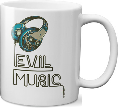 

VOGALLY Evil Music Ceramic Mug(325 ml), Multicolor