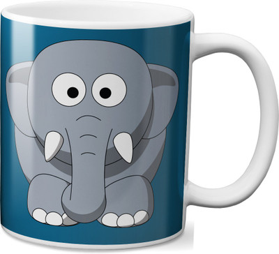 

VOGALLY Elephant Ceramic Mug(325 ml), Multicolor