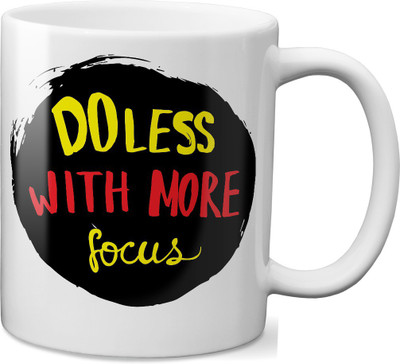 

VOGALLY Do Less With More Focus 01 Ceramic Mug(325 ml), Multicolor