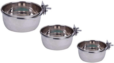 

Pets Empire Best Combo Offer Stainless Steel Birds Coop Cup Feeder Bowl With Clamp Holder (500 ML) Pack of 3 (Clamp Holder-Color May Vary ) round Stainless Steel Pet Bowl(500 ml Silver)