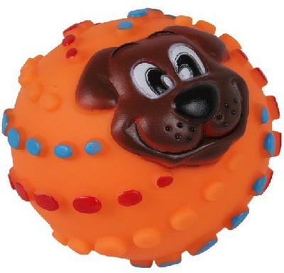 

jeewan dog face ball medium toy Plastic Ball, Tough Toy, Fetch Toy, Squeaky Toy, Soft Toy For Dog & Cat