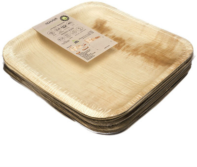 

Adaaya Farms Palm Square Dinner Plate 10 Inch Dinner Plates(Pack of 10)